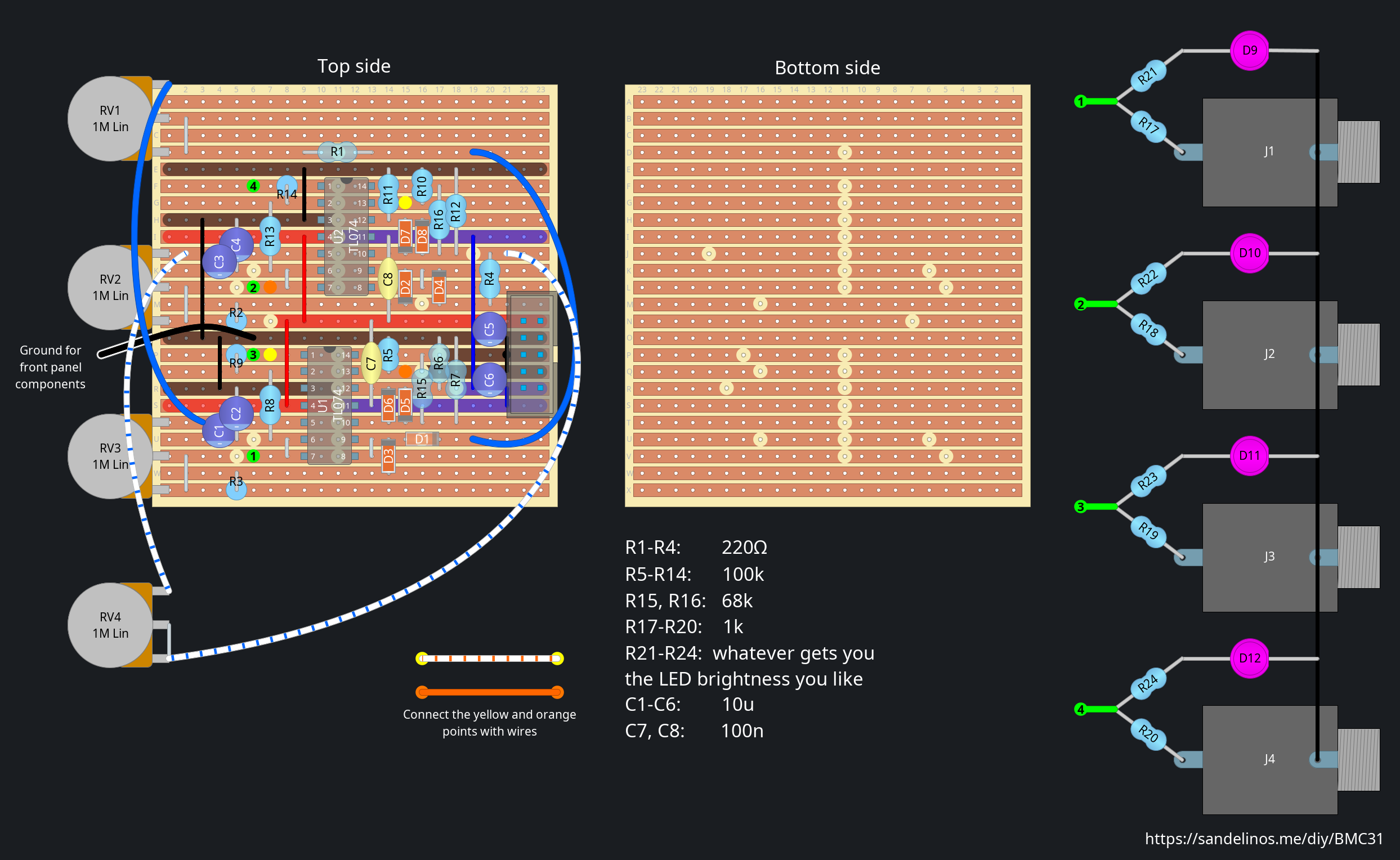 BMC31 stripboard layout