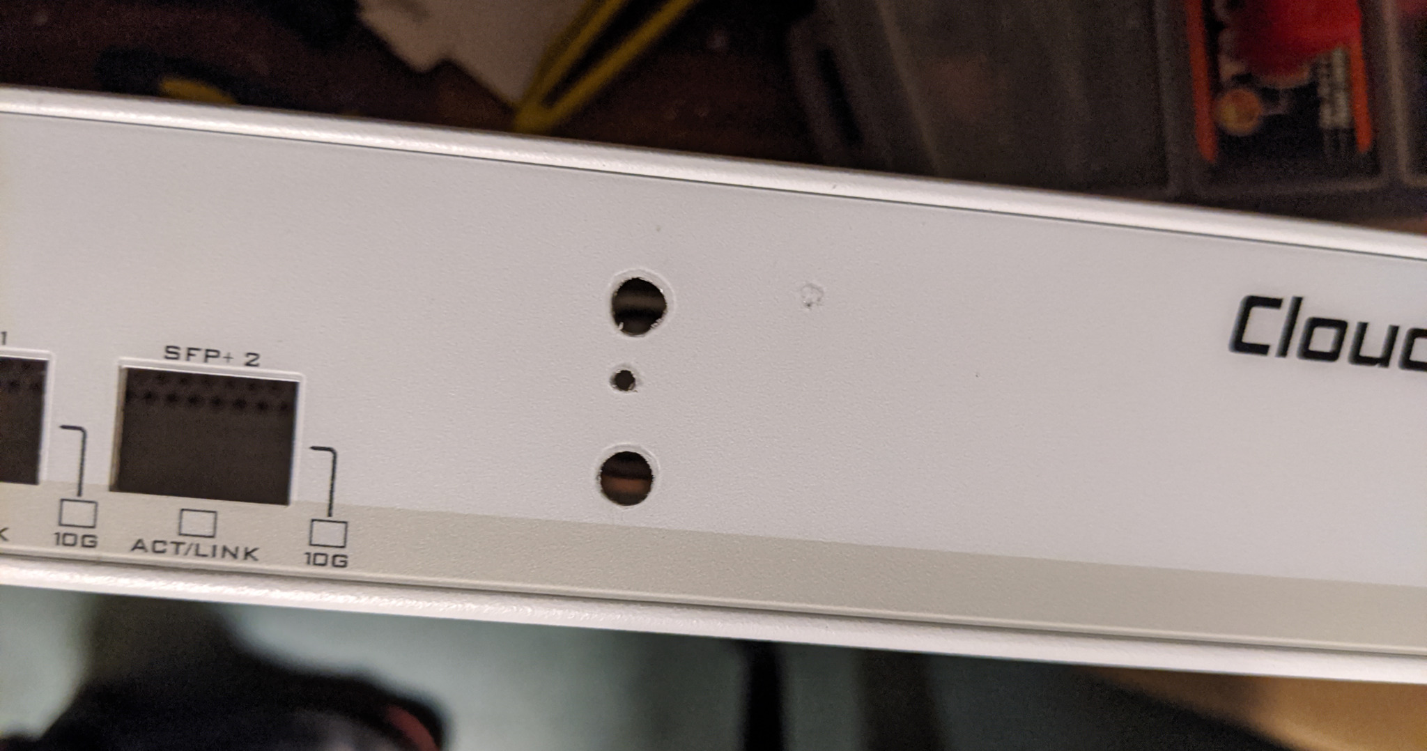 holes drilled to the front of the switch