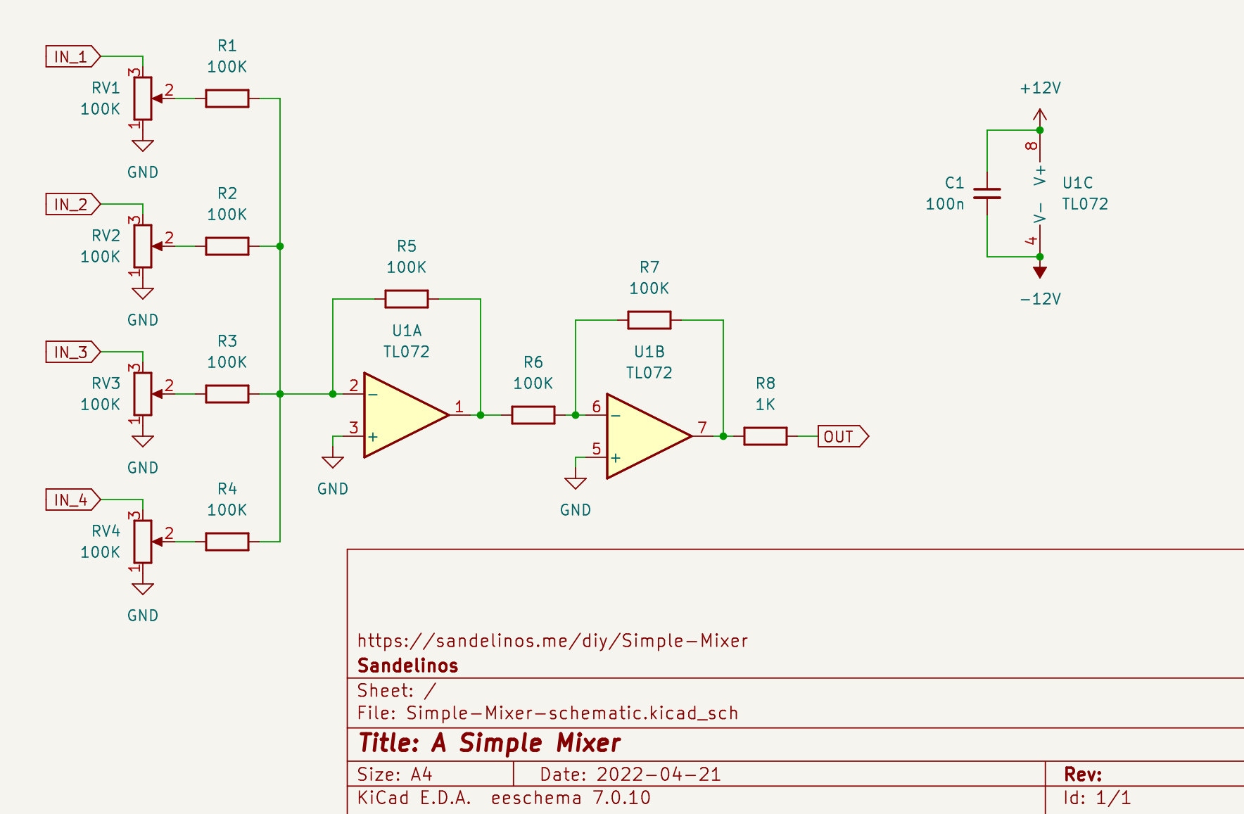 Simple Mixer schematic