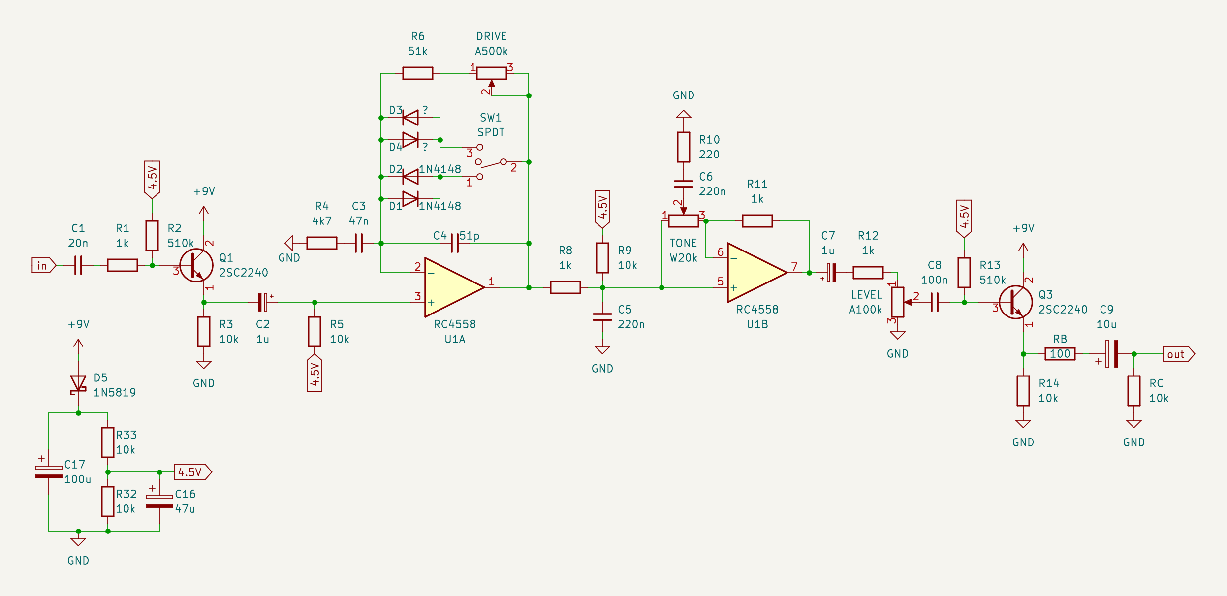 Tube Screamer schematic